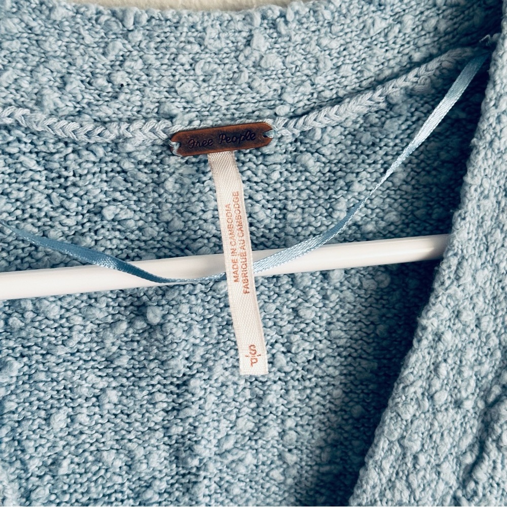 Free People Found My Friend Cardi Aqua Haze size small S oversized cardigan - Picture 5 of 7